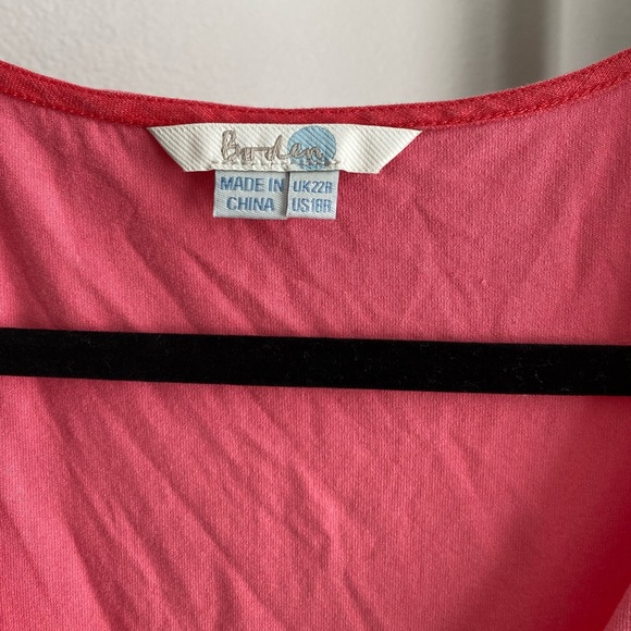 Boden Pink Salmon Linen Knit Tank Top V-Neck Size 18R - Picture 2 of 7